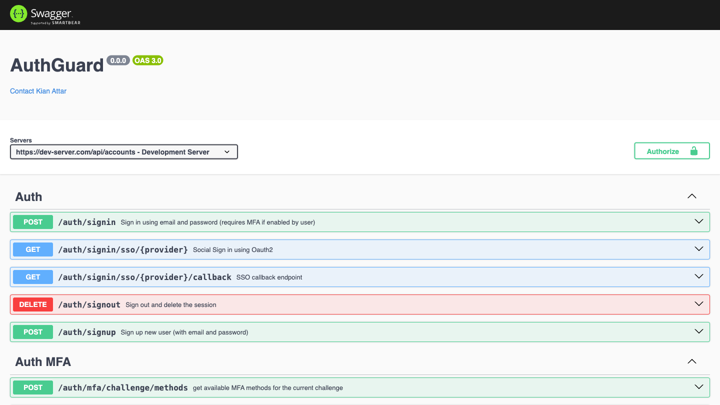 Swagger UI documentation